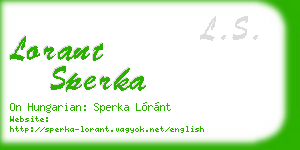 lorant sperka business card